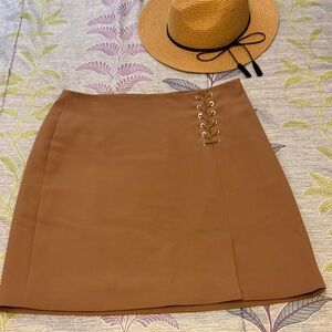 White House Black Market Side Lace Brown Western Country Skirt Size 6